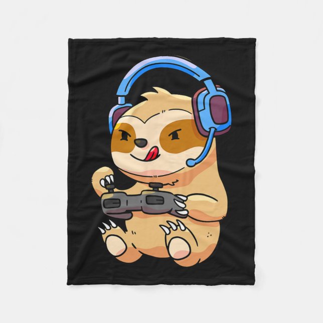 Sloth Gaming Sloths Video Game-Geschenk Fleecedecke (Vorderseite)