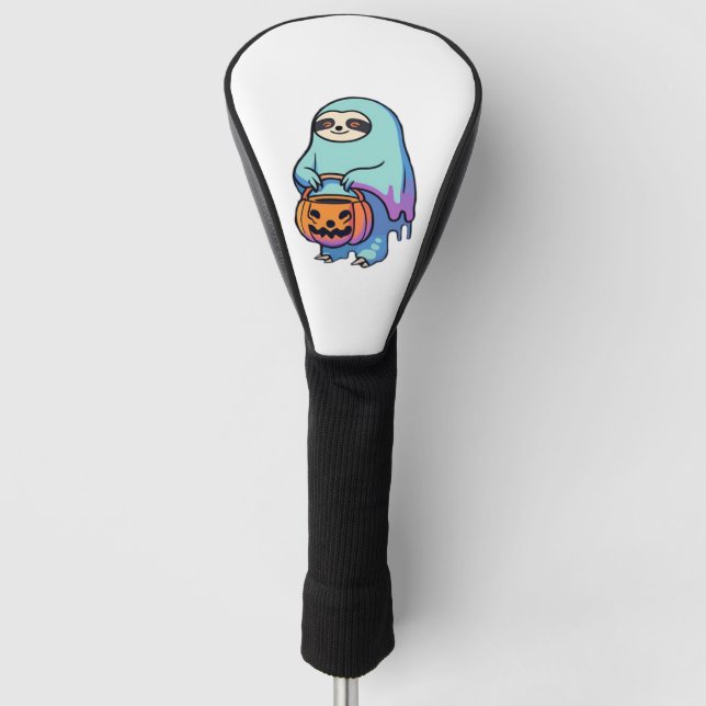 Sloth Ghost Halloween Oversifizierter T - Shirt Golf Headcover (Vorderseite)