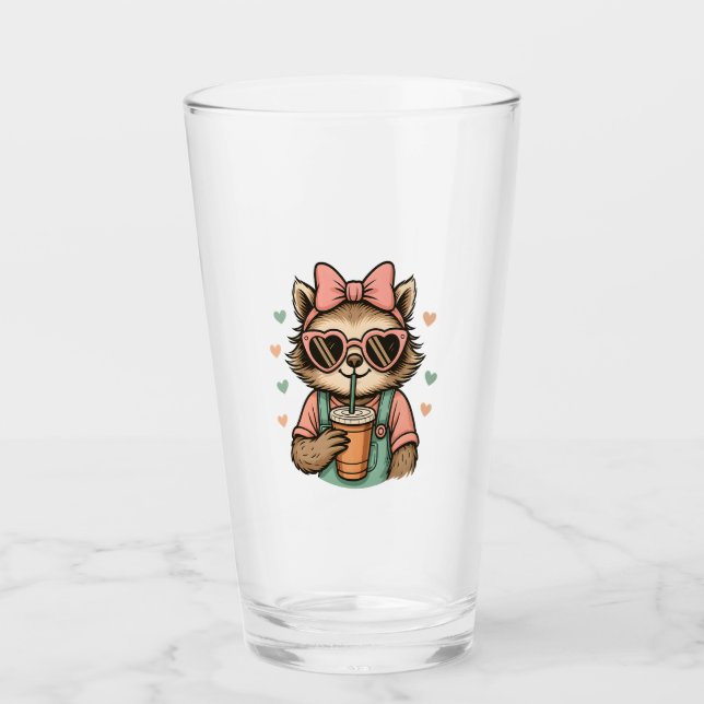 Sloth Girl Coffee Lover Glas (Vorderseite)