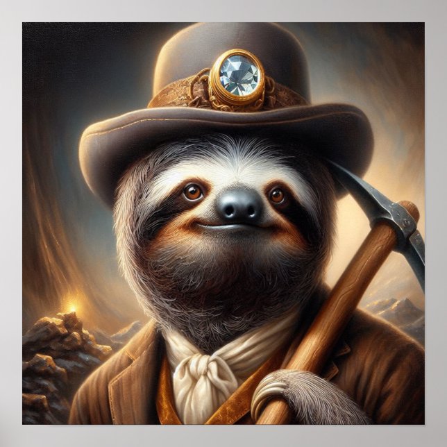 Sloth Gold Miner Poster (Vorne)
