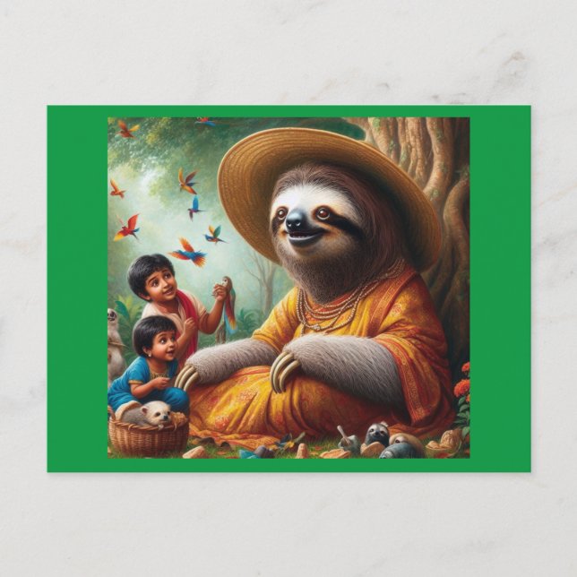 Sloth Grandma Postkarte (Vorderseite)