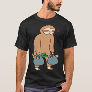 Sloth Grocery Falling Asleep Ironic Niedlich Sloth T-Shirt