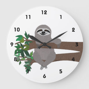 Sloth Große Wanduhr