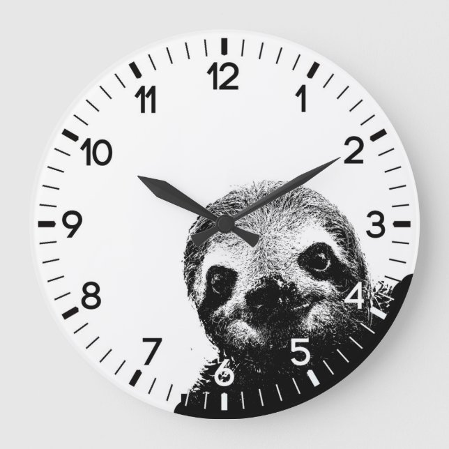 Sloth Große Wanduhr (Vorderseite)