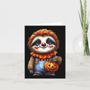 Sloth Halloween Clown Outfit Niedlich Kawaii Sloth Karte