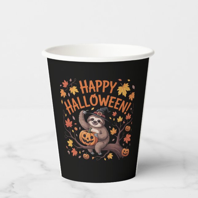 Sloth Halloween Day Oversified T - Shirt Pappbecher (Vorderseite)