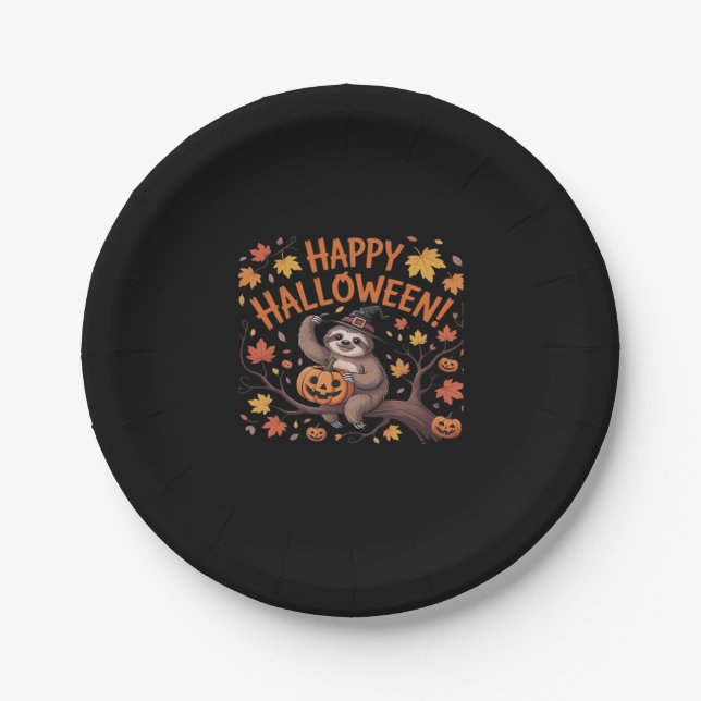 Sloth Halloween Day Oversified T - Shirt Pappteller (Vorderseite)