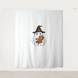Sloth Halloween Ghost Witch Hat Animal Lovers Boys Wandteppich