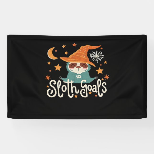Sloth Halloween Goals Classic T - Shirt Banner (Horizontal)