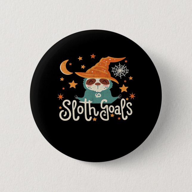 Sloth Halloween Goals Classic T - Shirt Button (Vorderseite)
