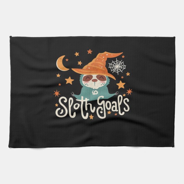 Sloth Halloween Goals Classic T - Shirt Geschirrtuch (Horizontal)