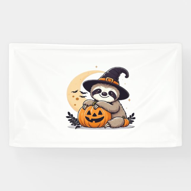Sloth Halloween Motif Niedlicher klassischer T - S Banner (Horizontal)