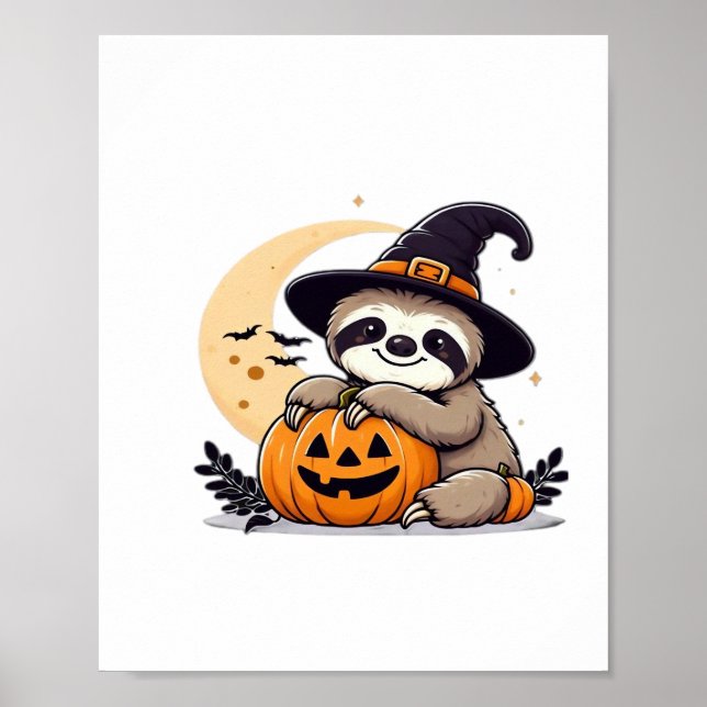 Sloth Halloween Motif Niedlicher klassischer T - S Poster (Vorne)