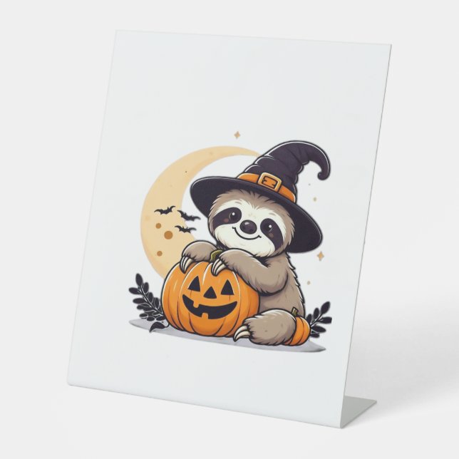 Sloth Halloween Motif Niedlicher klassischer T - S Sockelschild (Vorderseite)