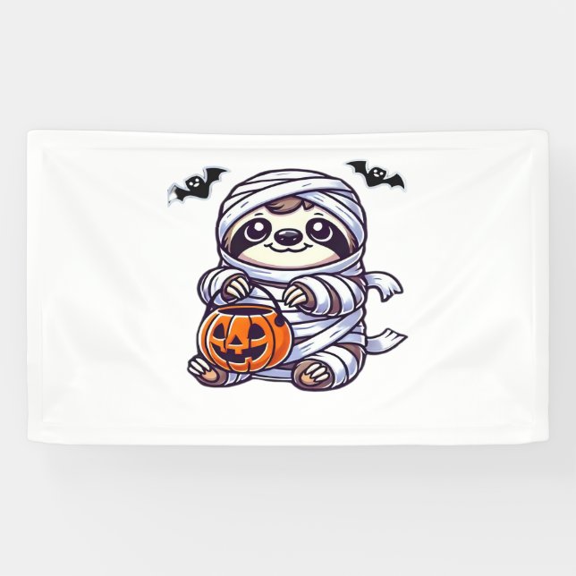 Sloth Halloween Mummy Kids Women Men Sloth Classic Banner (Horizontal)