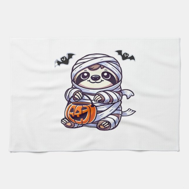 Sloth Halloween Mummy Kids Women Men Sloth Classic Geschirrtuch (Horizontal)