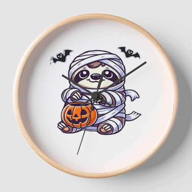 Sloth Halloween Mummy Kids Women Men Sloth Classic Uhr (Vorderseite)