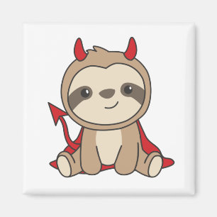 Sloth Halloween Niedlich Devil Hexenkostüm Magnet