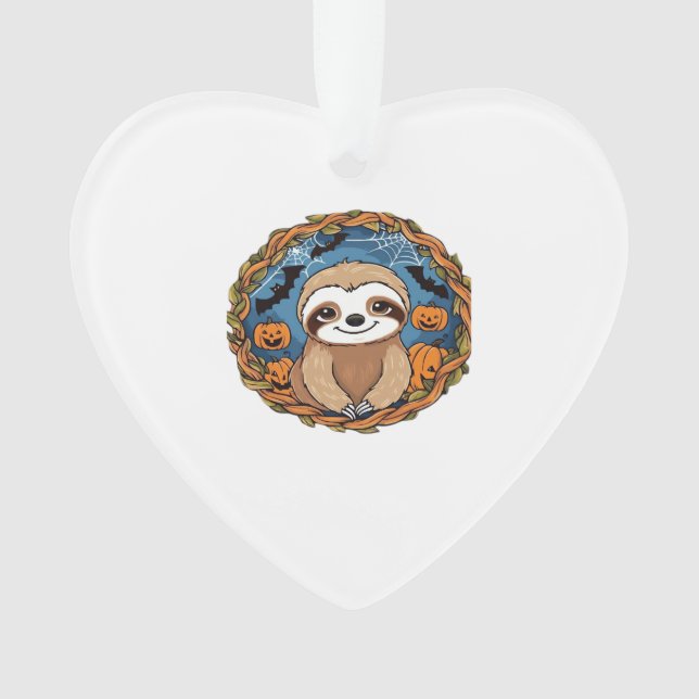 sloth, halloween, october, autumn, thanksgiving Ov Ornament (Vorderseite)