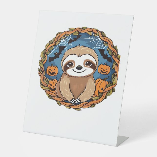 sloth, halloween, october, autumn, thanksgiving Ov Sockelschild (Vorderseite)