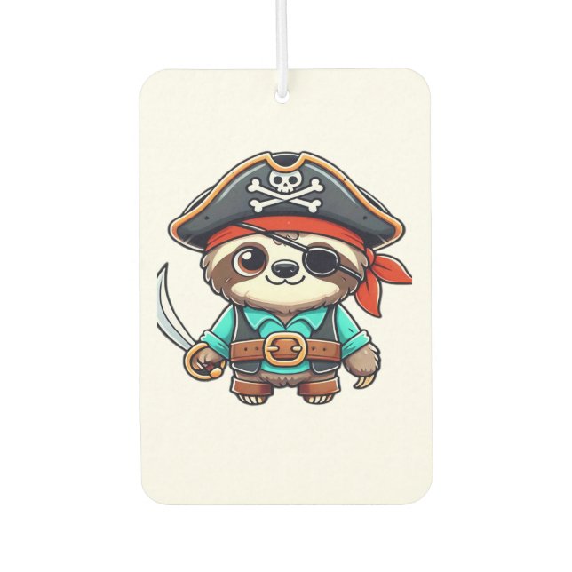Sloth Halloween Pirate Kids Women Men Sloth Classi Autolufterfrischer (Vorderseite)