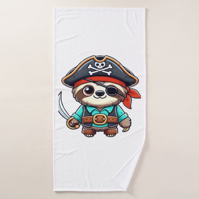 Sloth Halloween Pirate Kids Women Men Sloth Classi Badehandtuch (Badehandtuch)