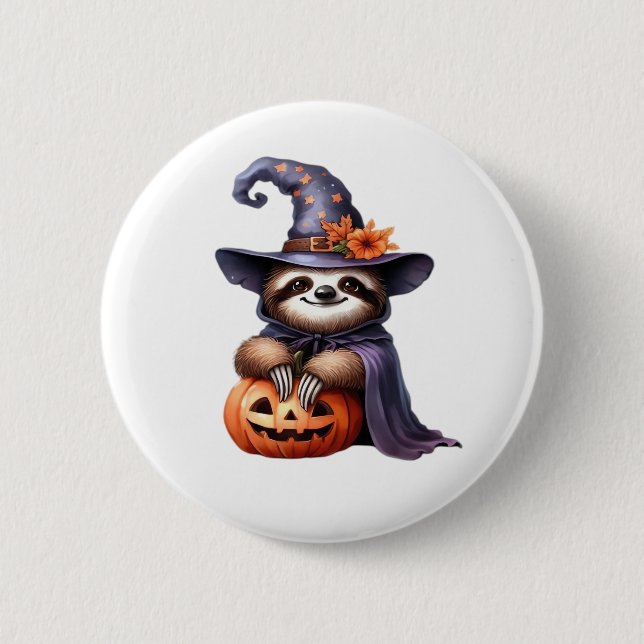 Sloth Halloween Pirate Kids Women Men Sloth Classi Button (Vorderseite)