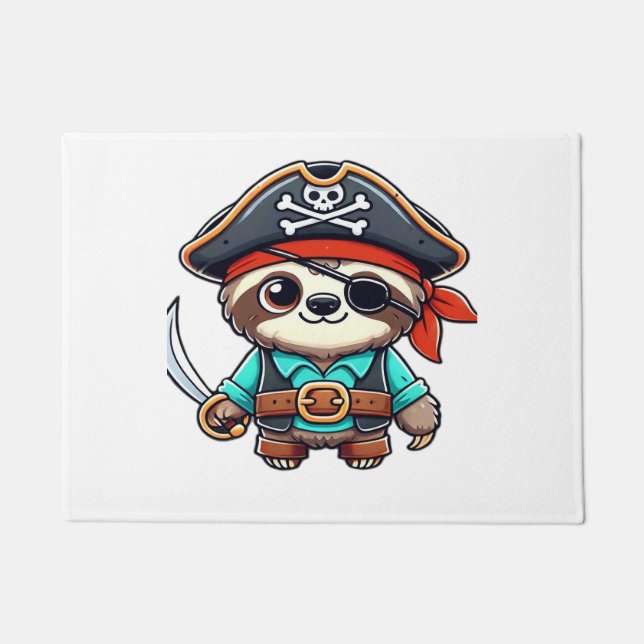 Sloth Halloween Pirate Kids Women Men Sloth Classi Fußmatte (Vorderseite)