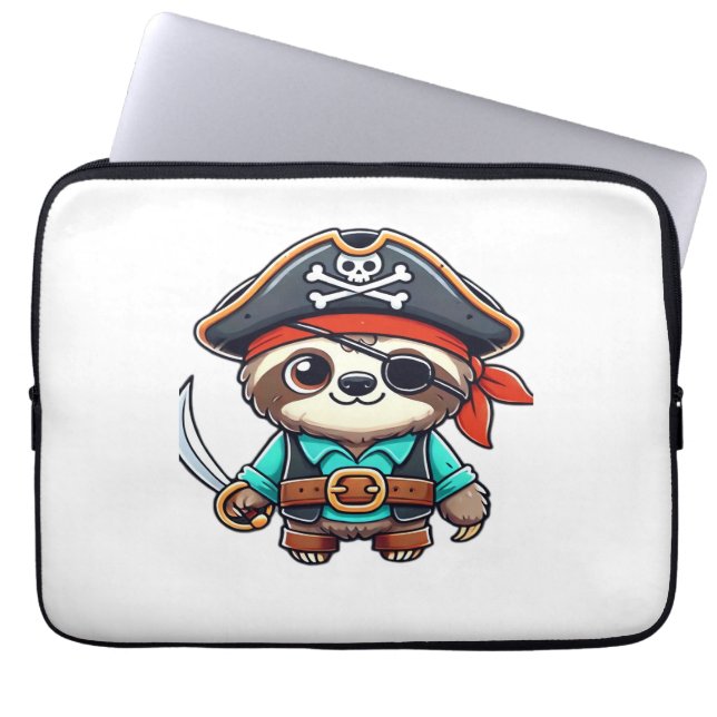 Sloth Halloween Pirate Kids Women Men Sloth Classi Laptopschutzhülle (Vorderseite)