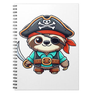 Sloth Halloween Pirate Kids Women Men Sloth Classi Notizblock