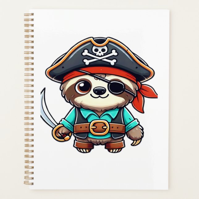 Sloth Halloween Pirate Kids Women Men Sloth Classi Planer (Vorderseite)