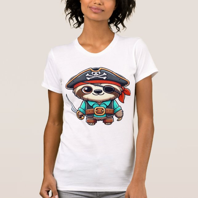 Sloth Halloween Pirate Kids Women Men Sloth Classi T-Shirt (Vorderseite)