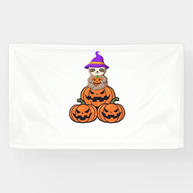 Sloth Halloween Premium T - Shirt Banner (Horizontal)