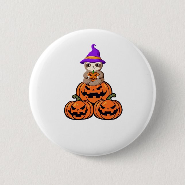 Sloth Halloween Premium T - Shirt Button (Vorderseite)