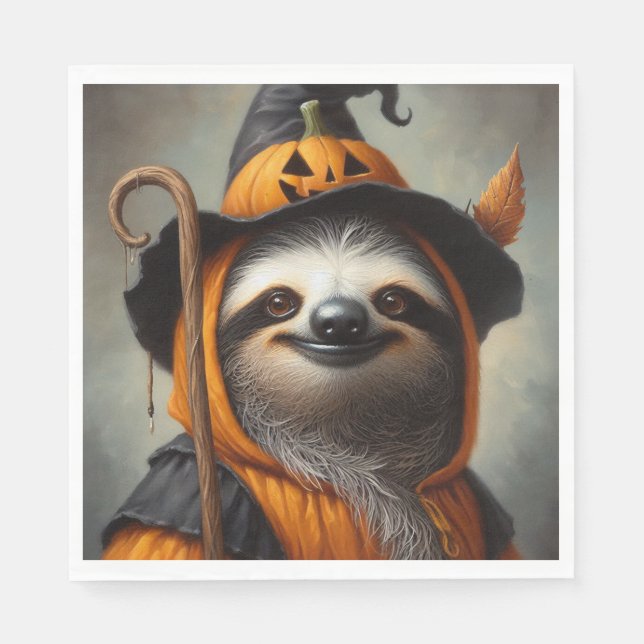 Sloth Halloween Serviette (Vorderseite)