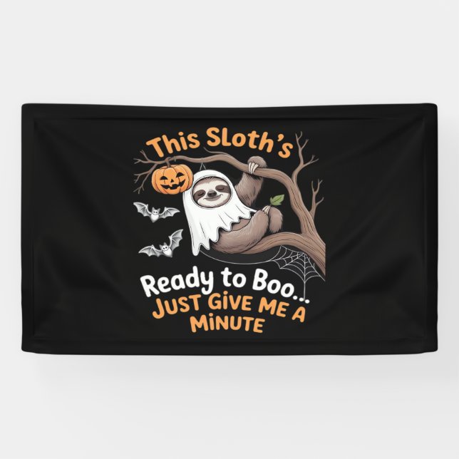Sloth Halloween Sloths Niedlich Bat Vampire Essent Banner (Horizontal)