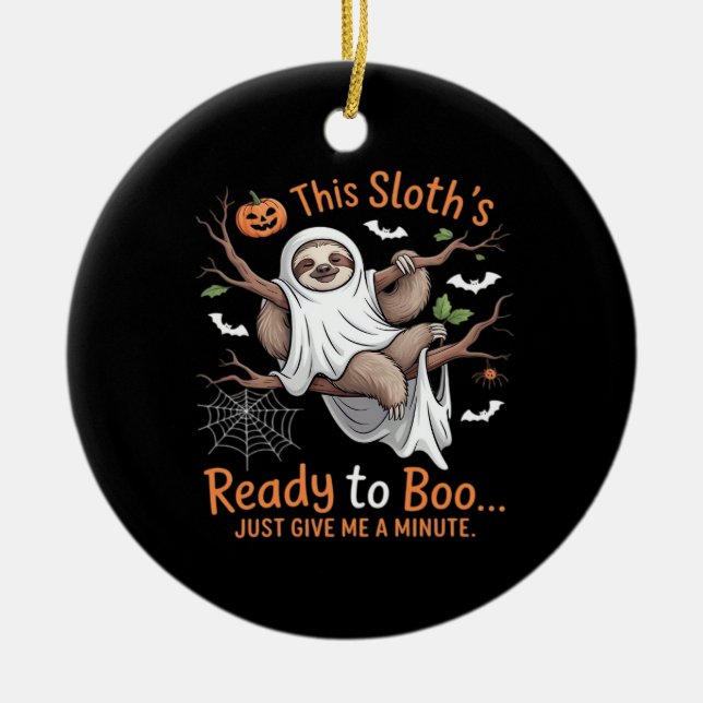 Sloth Halloween Sloths Niedlich Bat Vampire Essent Keramik Ornament (Vorne)