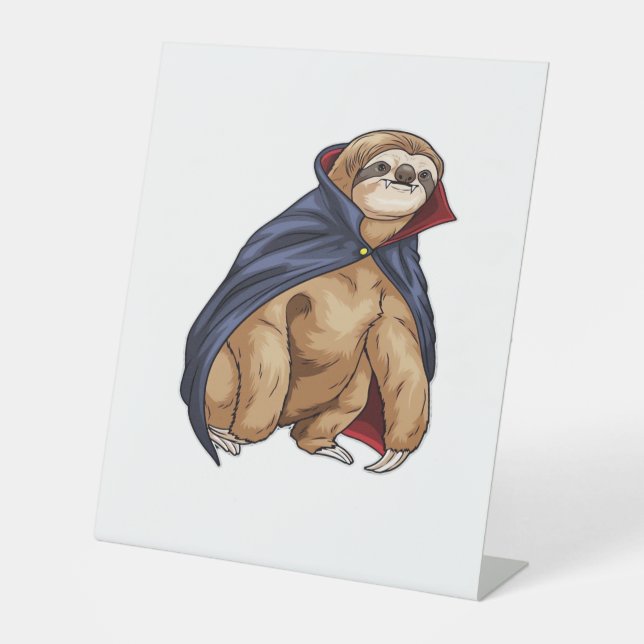 Sloth Halloween Vampire Classic T - Shirt Sockelschild (Vorderseite)