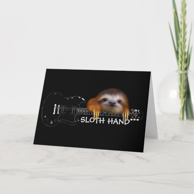 Sloth Hand Gitarrist Birthday Card Karte (Vorderseite)