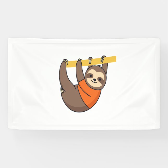 Sloth Hangon Branch mit Orange Banner (Horizontal)