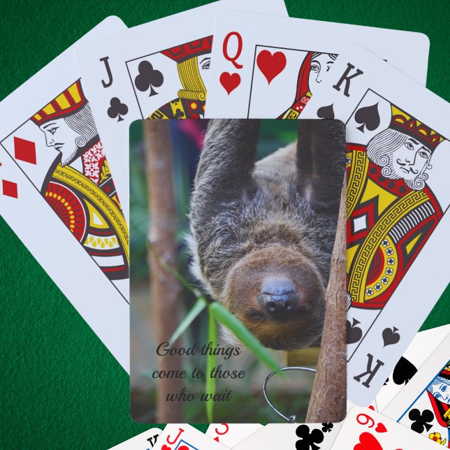 Sloth Hangout Edinburgh Zoo Card Spielkarten (Fun animal hanging sloth playing card)