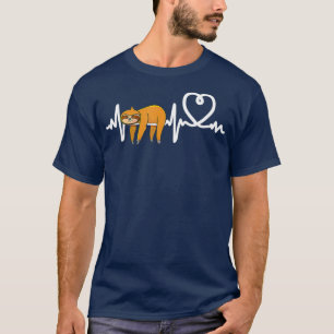 Sloth Heart Sloths Gifts Women Sloth Heartbeat T-Shirt