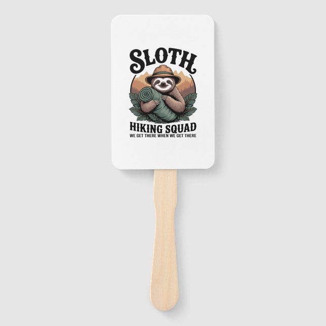 Sloth Hiking Squad Funny Camping Fächer (Vorderseite)