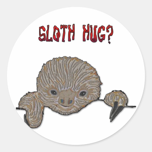 Sloth Hug Baby Sloth Runder Aufkleber (Vorderseite)