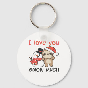 Sloth I Love You Snow Much Snowman Pun Schlüsselanhänger