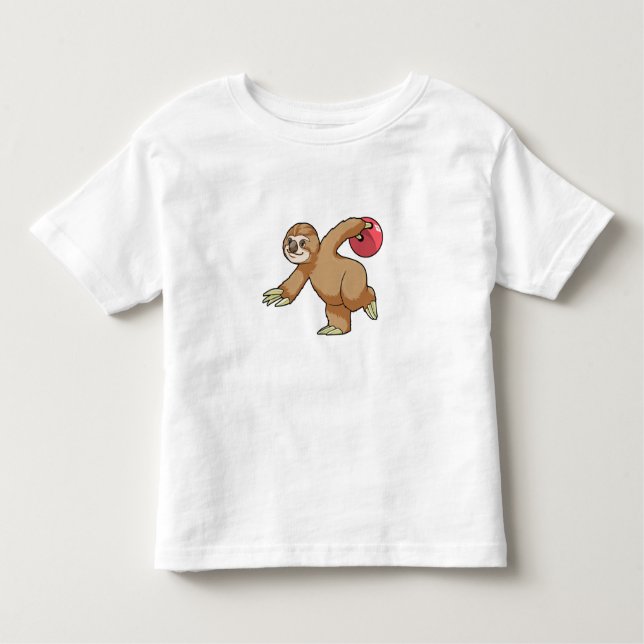 Sloth im Bowling mit Bowlingball Kleinkind T-shirt (Vorderseite)