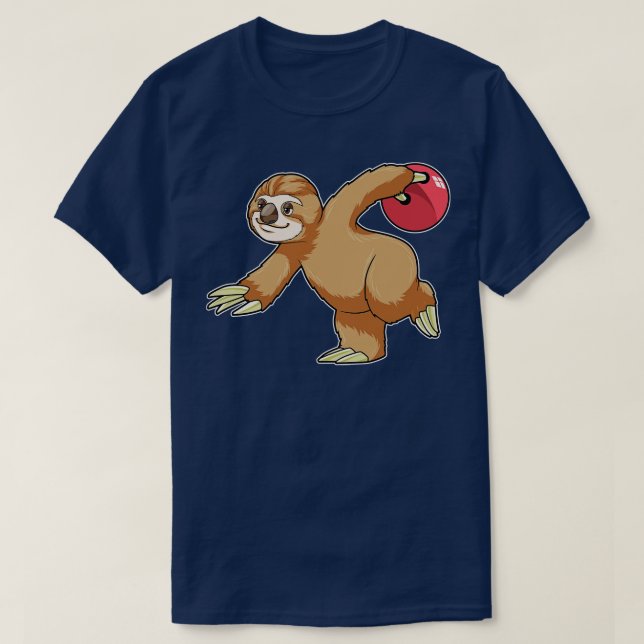 Sloth im Bowling mit Bowlingball T-Shirt (Design vorne)