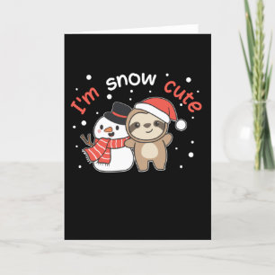 Sloth I'm Snow Niedlich Snowman Snow Pun Feiertagskarte
