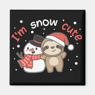 Sloth I'm Snow Niedlich Snowman Snow Pun Magnet