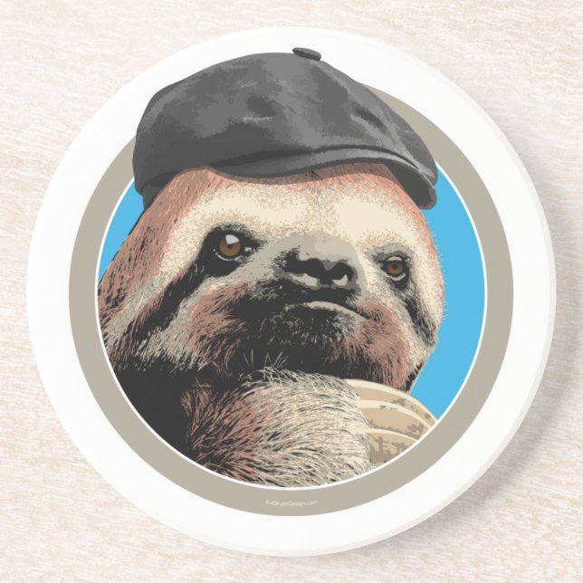 Sloth (in Baker Boy hat) Getränkeuntersetzer (Vorne)